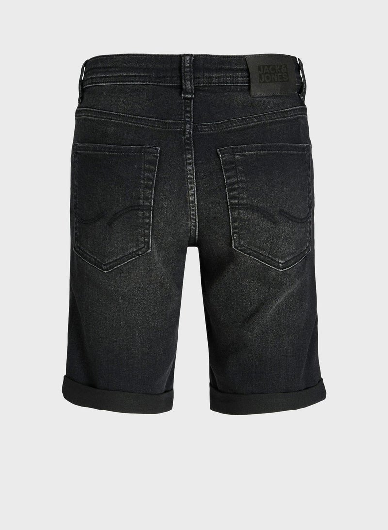 Youth Mid Wash Denim Shorts