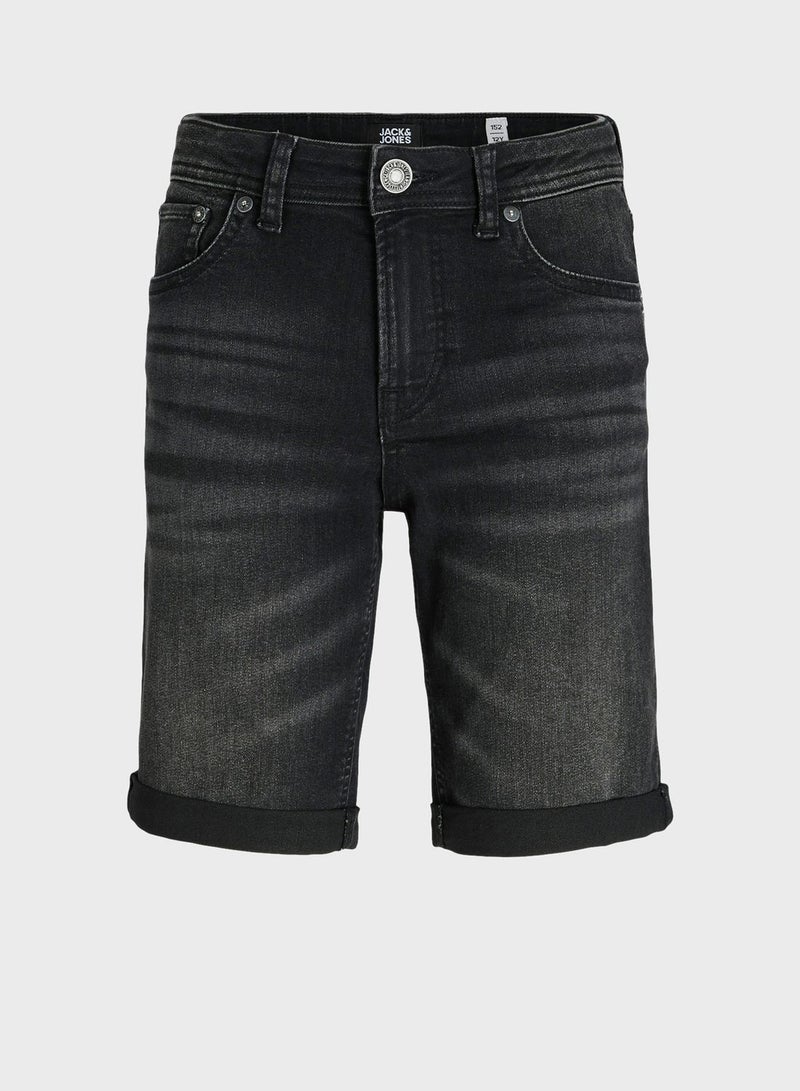 Youth Mid Wash Denim Shorts