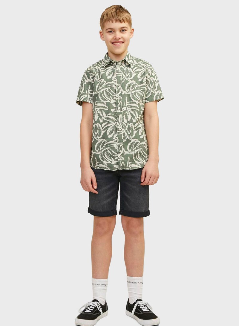 Youth Mid Wash Denim Shorts