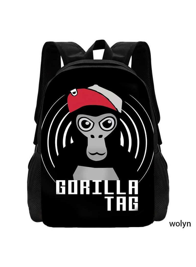 Rekar Novelty Game Backpack Gorilla Tag Backpack Travel Laptop Backpack Cute Monkey Backpack Casual Daypack Game Fan Gift