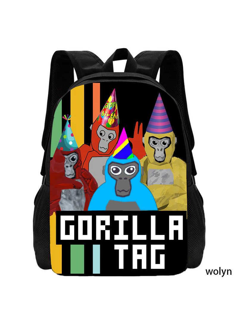 Rekar Novelty Game Backpack Gorilla Tag Backpack Travel Laptop Backpack Cute Monkey Backpack Casual Daypack Game Fan Gift