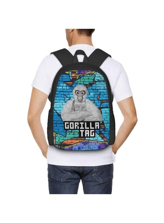 Rekar Novelty Game Backpack Gorilla Tag Backpack Travel Laptop Backpack Cute Monkey Backpack Casual Daypack Game Fan Gift