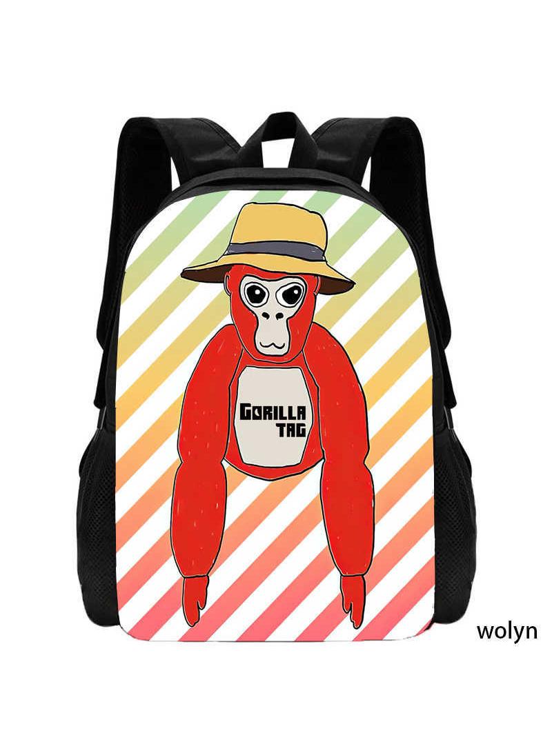 Rekar Novelty Game Backpack Gorilla Tag Backpack Travel Laptop Backpack Cute Monkey Backpack Casual Daypack Game Fan Gift