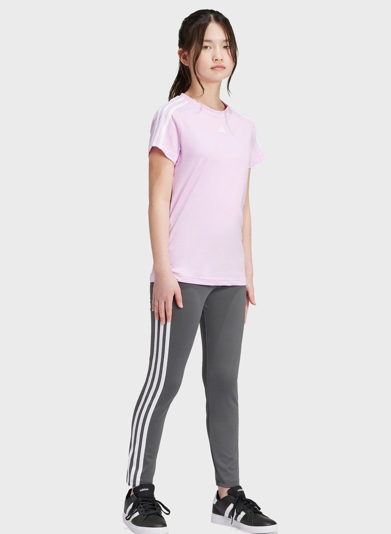 Kids Train Essential 3 Stripes Tights