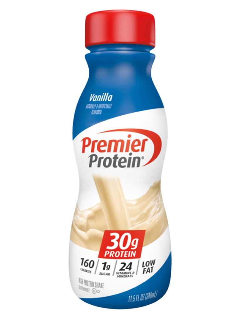 Pack Of 12 Shake Bottle Vanilla, Liquid, Powder, Keto, 30G Protein, 1G Sugar, 24 Vitamins & Minerals, Nutrients To Support Immune Health 11.5 Fl Oz