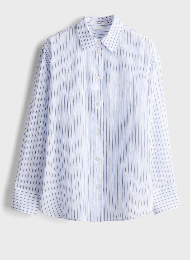 Crinkled Button Down Shirt