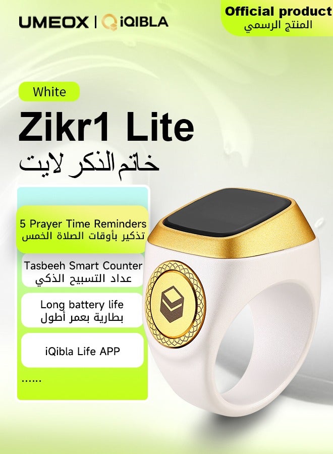 UMEOX iQIBLA Smart Zikr Ring Lite White 18MM