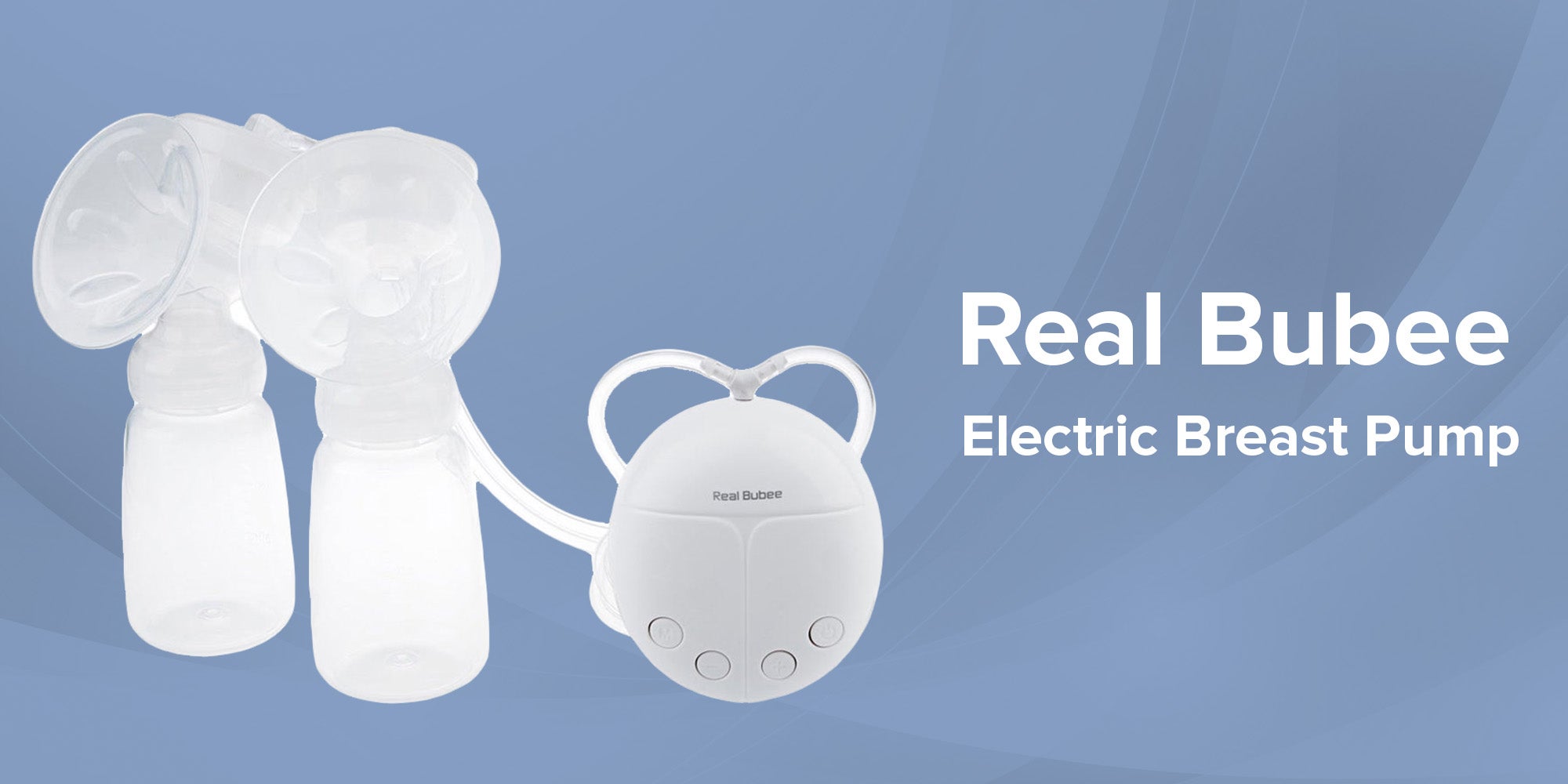 2-Piece Portable Double Electric Breastfeeding Breast Pump With Baby Bottles