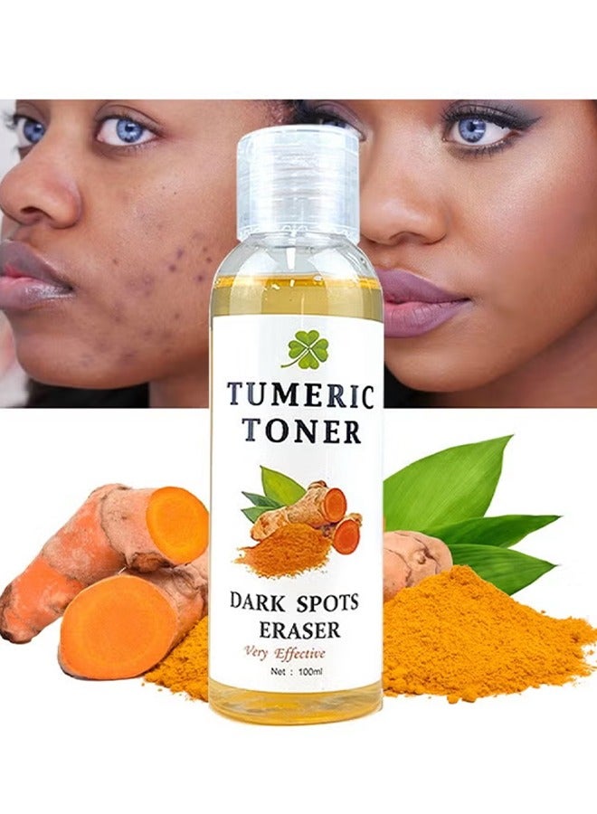 Turmeric Toner Dark Spots Eraser-Corrector Toner 100ML Facial Toner For Acne Prone Skin Dark Spot Remover For Face Hydrating Face Toner For Women Treatment