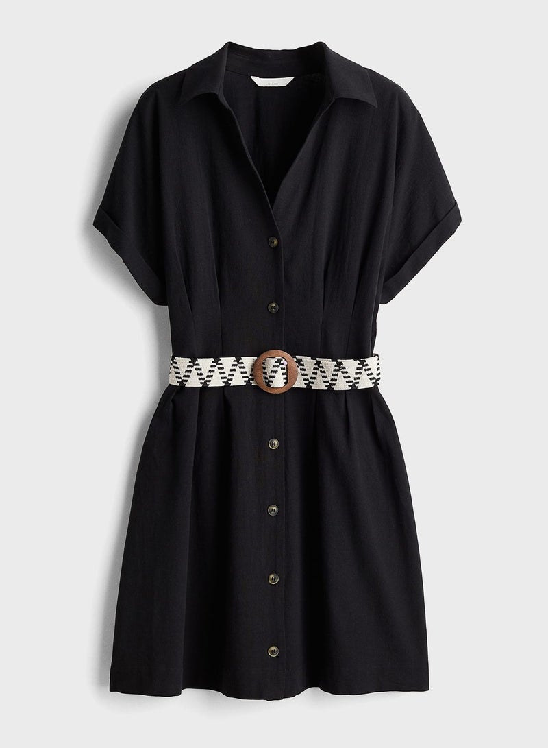 Belted Shirt Dress