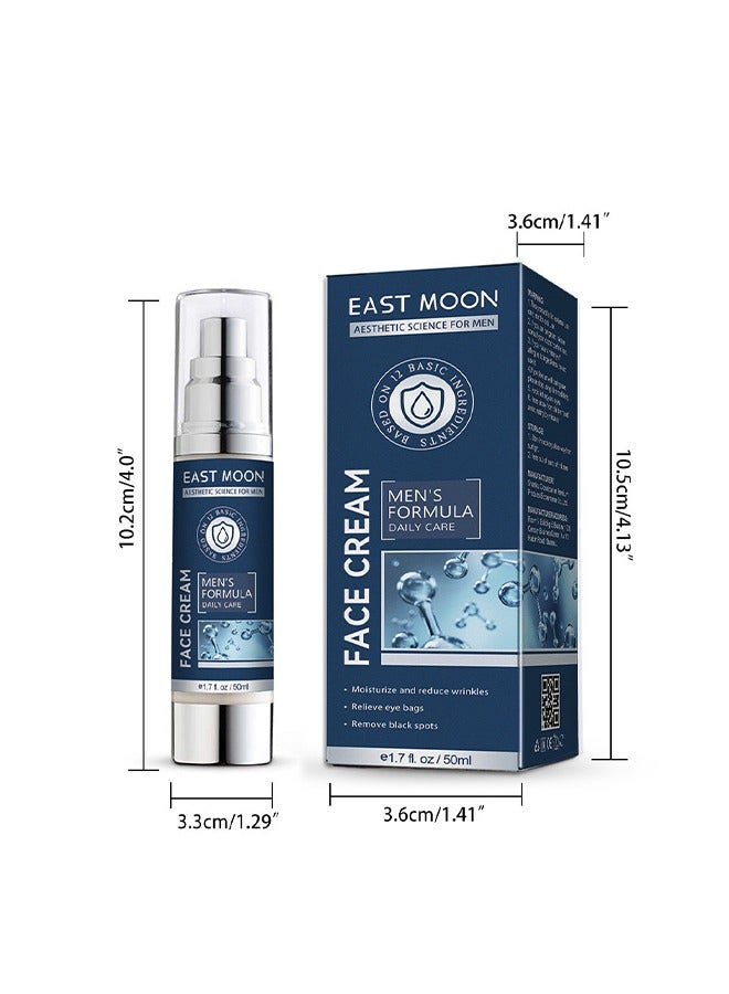 Face Cream - 6 In 1 Mens Face Moisturizer For Under Eye Bags, Moisturizing Face Cream For Men, Nourishing Skin And Wrinkles Face Cream For Dark Spots, Fine Lines, Crows Feet Eye 50ML