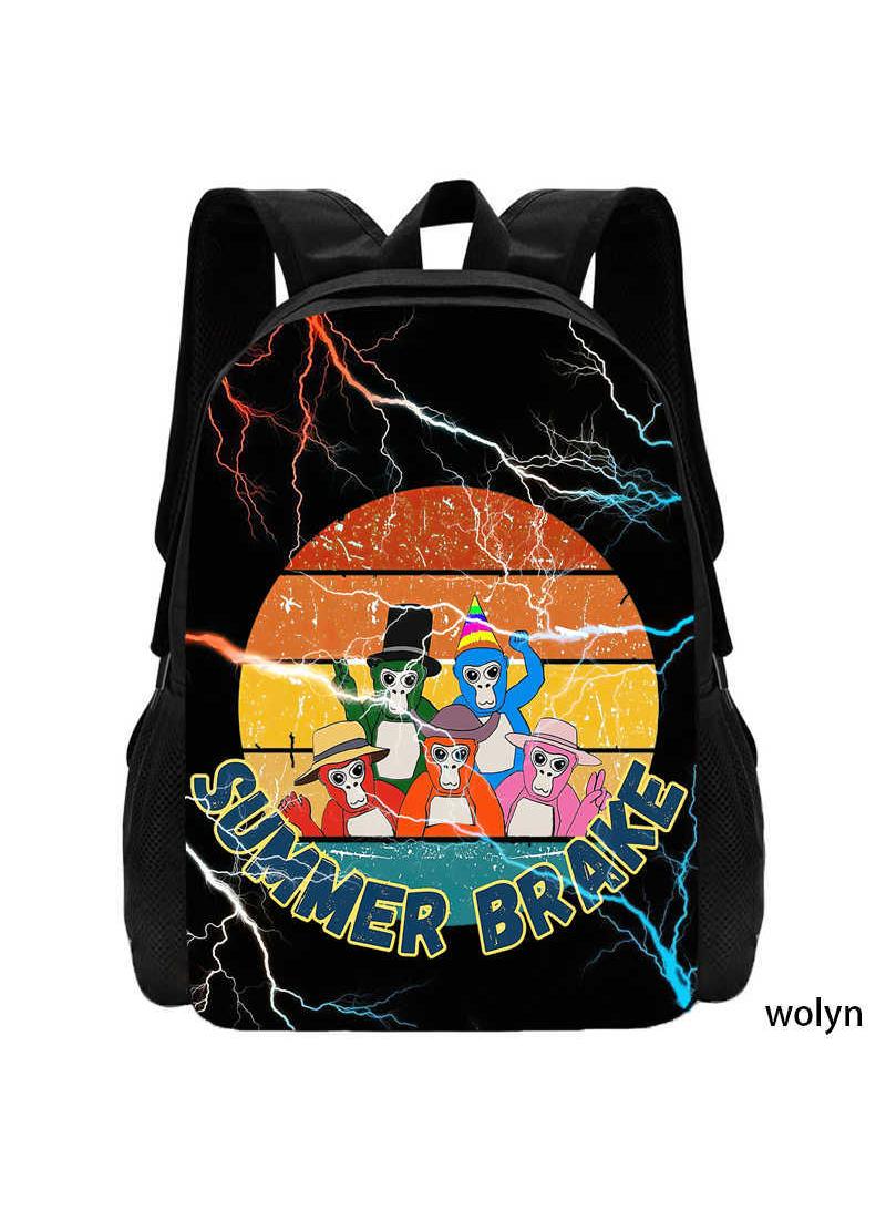 Rekar Novelty Game Backpack Gorilla Tag Backpack Travel Laptop Backpack Cute Monkey Backpack Casual Daypack Game Fan Gift