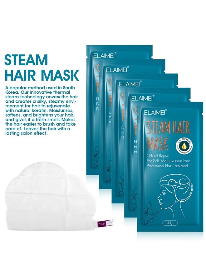 2 Pcs Steam Hair Mask - Natural Repair Steam Hair Mask, Hair Mask For Intensive Repair Of Damaged And Rough Hair Steam Mask For All Hair Types Perfect For At Home Spa Experience