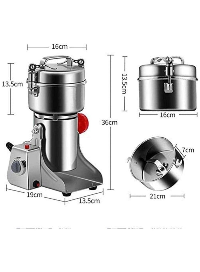 Silver Crest 500 grams Heavy Grinder for Cereal, Grain, Spice Powder Grinder Machine 100% Copper Motor, Imported