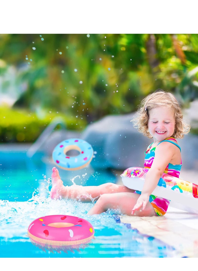 Kids Swim Rings for 4-6 Years Old, Donuts Pool Inflatable Floats, Doughnut Swimming Rings, Durable PVC Swimming Tube Water Fun Inflatable Pool Float, Party Toys Diameter 11.8inch 6PCS