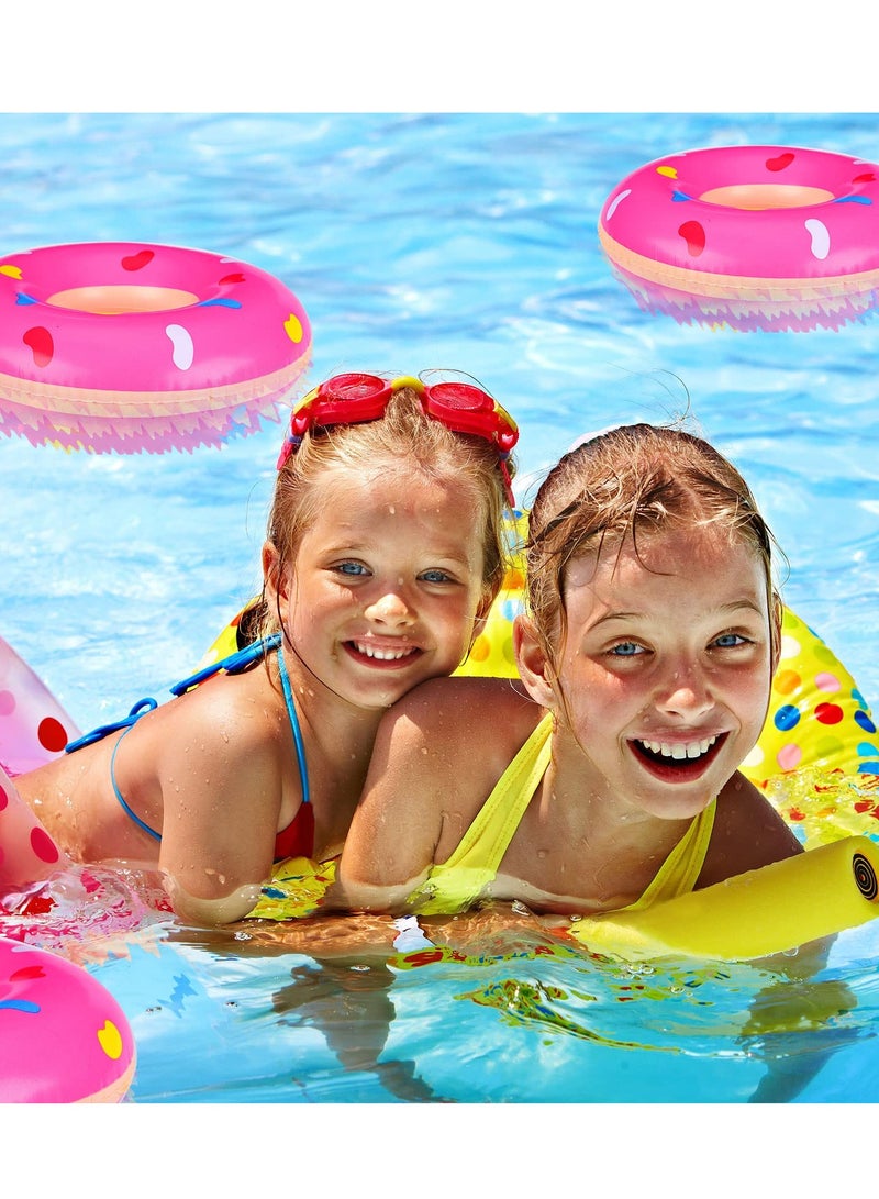 Kids Swim Rings for 4-6 Years Old, Donuts Pool Inflatable Floats, Doughnut Swimming Rings, Durable PVC Swimming Tube Water Fun Inflatable Pool Float, Party Toys Diameter 11.8inch 6PCS