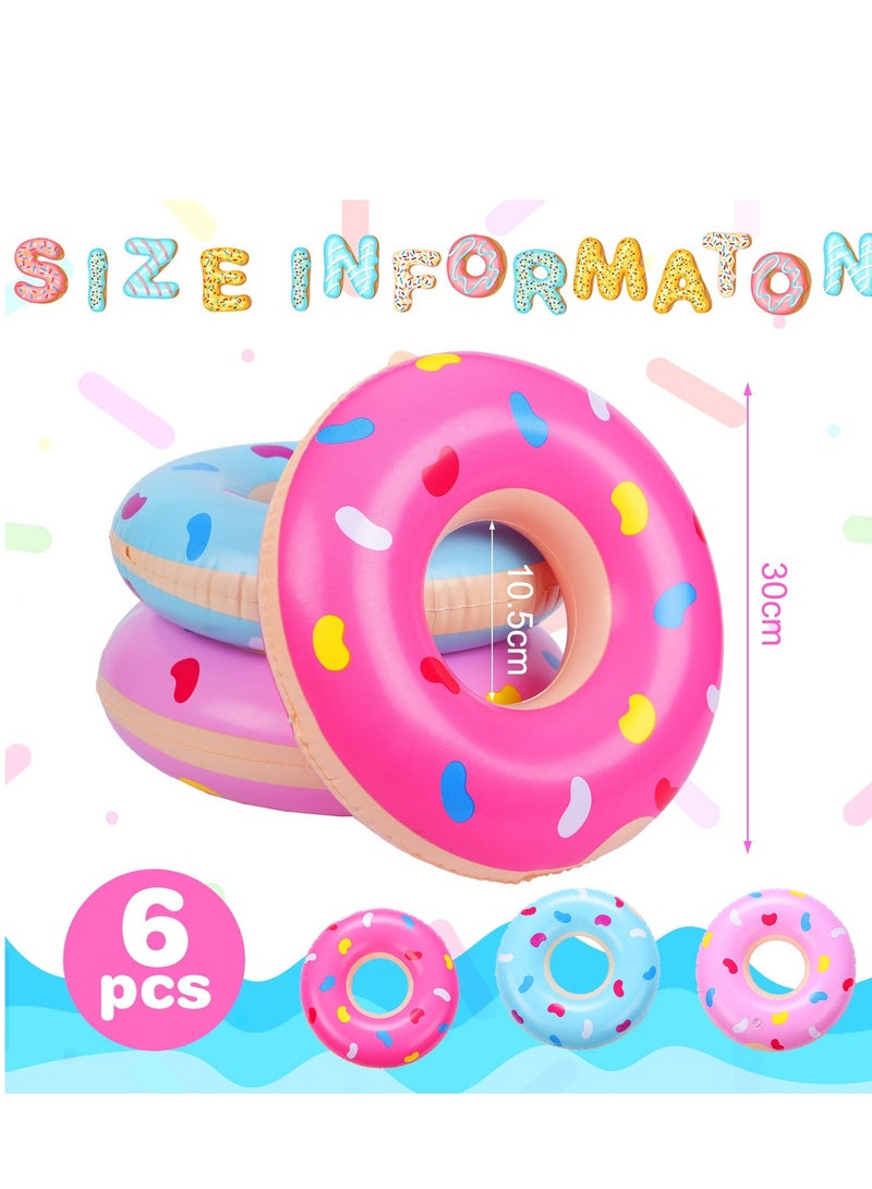 Kids Swim Rings for 4-6 Years Old, Donuts Pool Inflatable Floats, Doughnut Swimming Rings, Durable PVC Swimming Tube Water Fun Inflatable Pool Float, Party Toys Diameter 11.8inch 6PCS