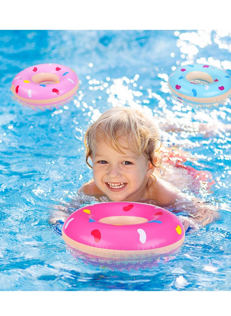 Kids Swim Rings for 4-6 Years Old, Donuts Pool Inflatable Floats, Doughnut Swimming Rings, Durable PVC Swimming Tube Water Fun Inflatable Pool Float, Party Toys Diameter 11.8inch 6PCS