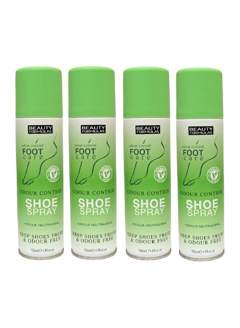 4 Pieces Odor Control Shoe Spray 150ml