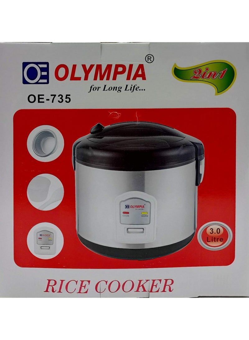 2 In 1 Electric Rice Cooker 3 L Capacity