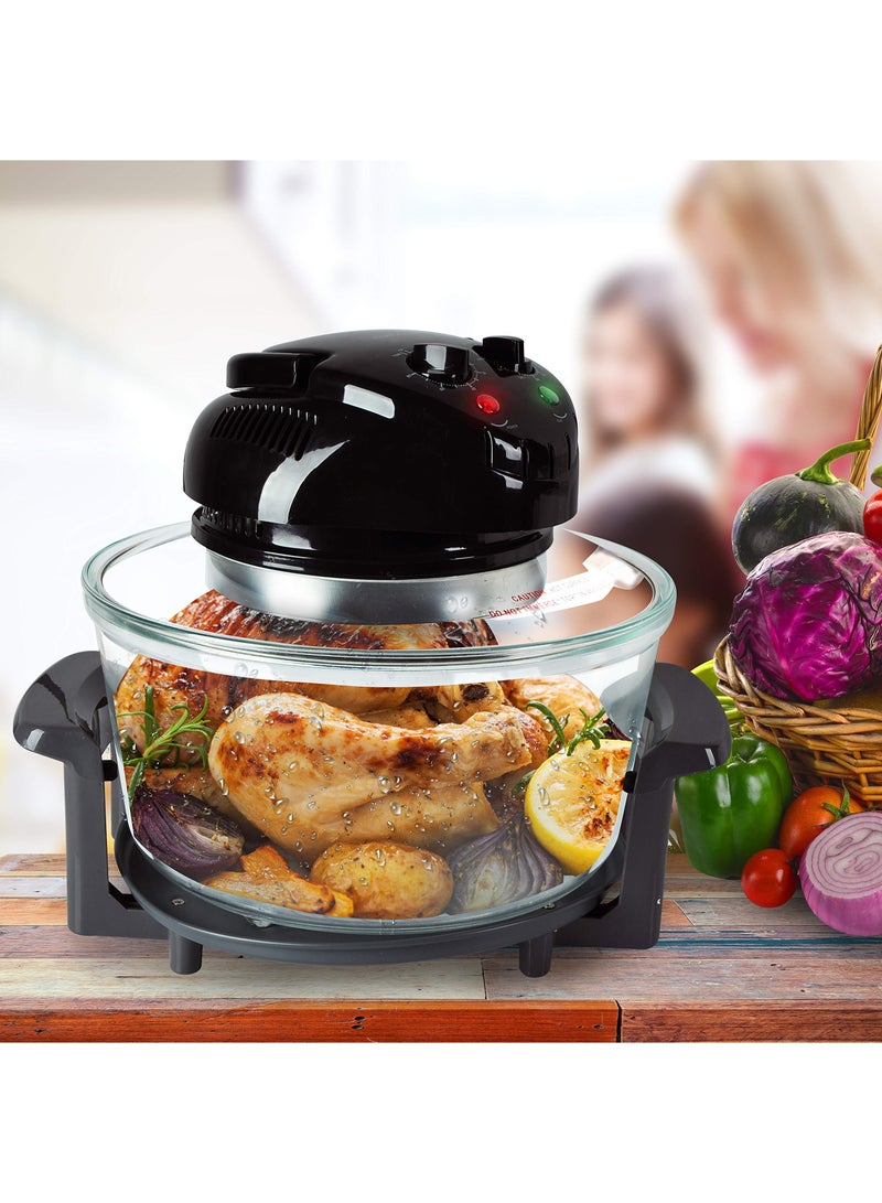 Air Fryer Convection Countertop Toaster Oven - Healthy Kitchen Air Fryer Roaster Oven, Bake, Grill, Steam Broil, Roast & Air-Fry - Includes Glass Bowl, Broil Rack and Toasting Rack,