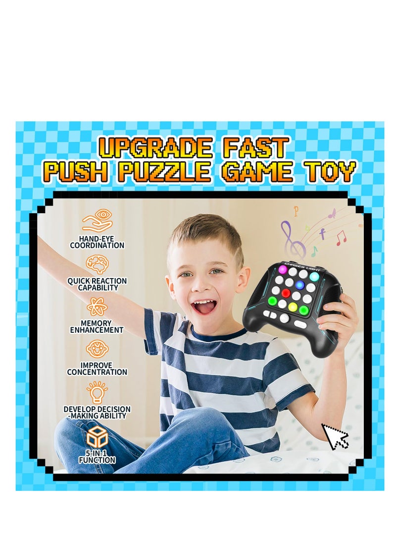 Fast Push Game Toys Handle, 5 Modes In 1 Flashing Handheld Game for Teens​ Adults, 2024 New Electronic Brain & Memory Game, Quick Push Buttons Gamepad Toys Birthday Gift for Kids