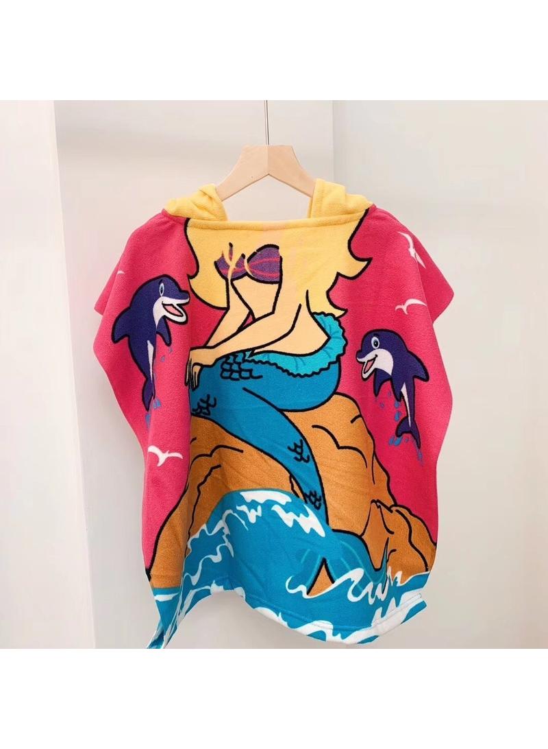 60*120cm Animal Cartoon Print Quick Drying Children's Cloak Bath Towel