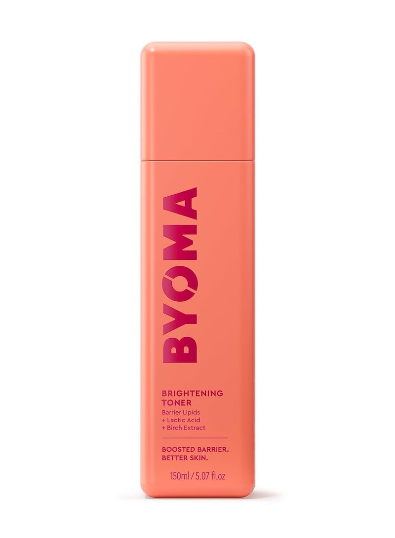 BYOMA Brightening Toner - Gently Exfoliating, Brightening Facial Toner with Lipids & Lactic Acid - Alcohol Free Toner - Brighten & Hydrate Skin - Barrier Repair Toner - 5.07 fl. oz