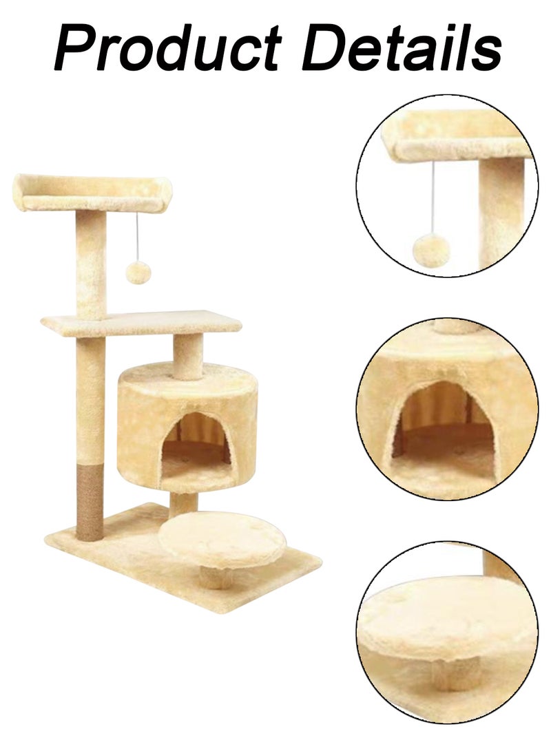 Multi-layer Cat Climbing Frame Cat Tree Kitten Tower Cat Toys Cat Tower Cat Scratch Covered with Sisal Furniture for Kittens Center Condo Pet Supplies Cat House