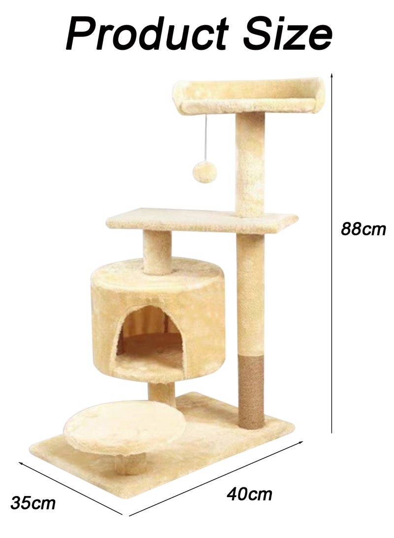 Multi-layer Cat Climbing Frame Cat Tree Kitten Tower Cat Toys Cat Tower Cat Scratch Covered with Sisal Furniture for Kittens Center Condo Pet Supplies Cat House