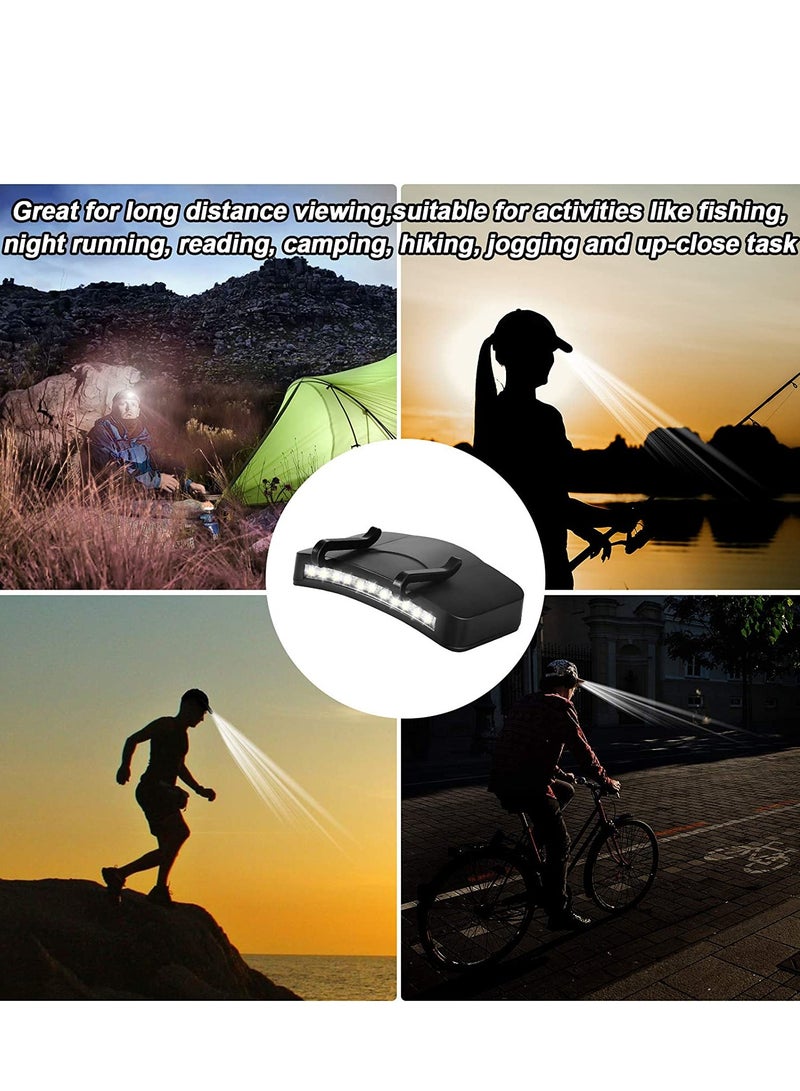 Clip Head lamps Clip on Hat Cap Pocket  Rotatable Light Night Cycling Lighting Hands Free Ultra Bright for Running Fishing Camping  Reading Hiking Emergencies 4PCS Battery Not Included