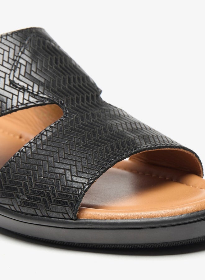 Mens Textured Slip-On Arabic Sandals