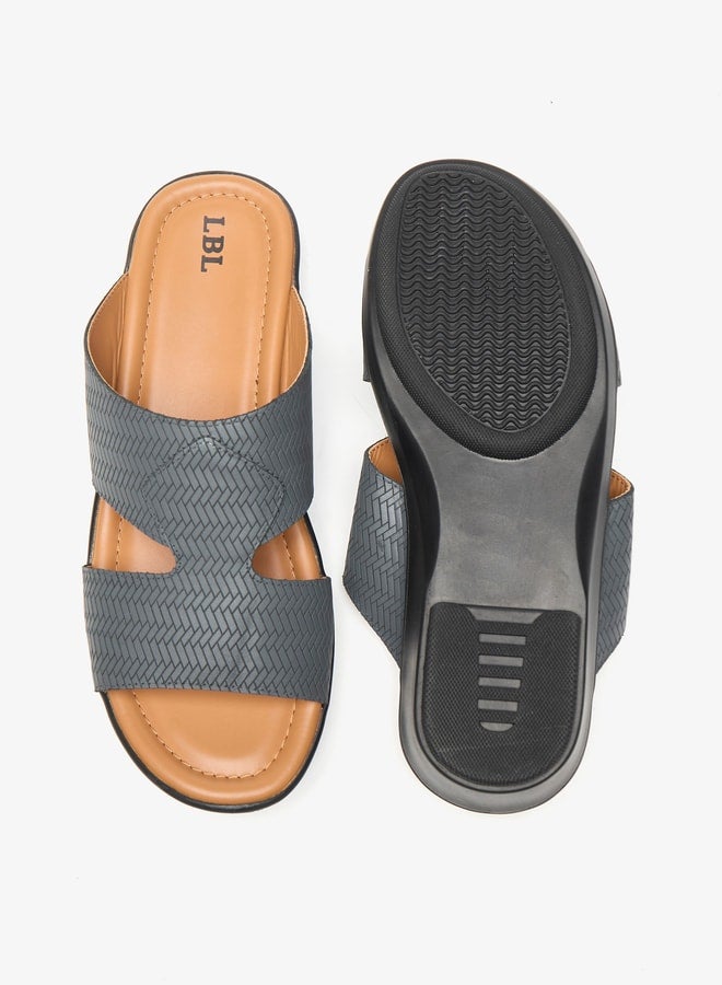 Mens Textured Slip-On Arabic Sandals