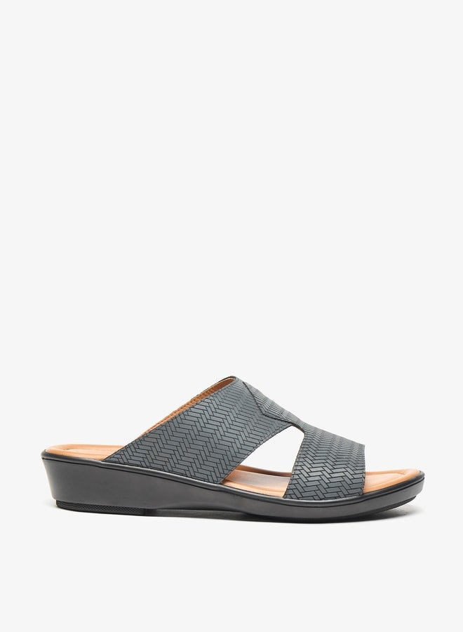 Mens Textured Slip-On Arabic Sandals