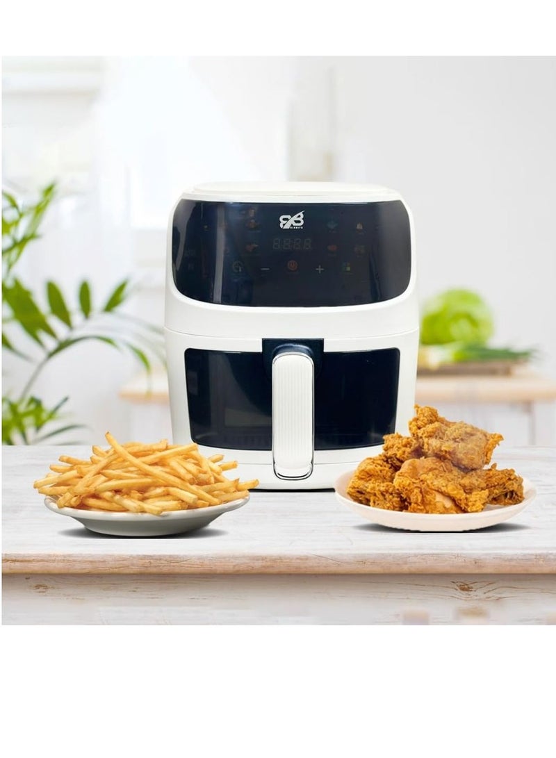 COOLBABY Multifunctional Air Fryer 8 Liter Large Capacity Digital Touch Control Panel 8 Different Menu with Temperature Adjustable Instant Pot (White)