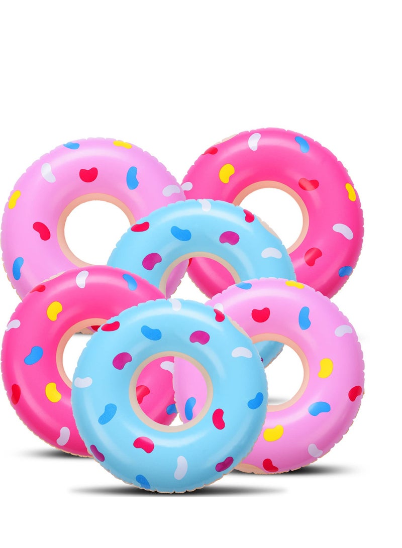Kids Swim Rings for 4-6 Years Old, Donuts Pool Inflatable Floats, Doughnut Swimming Rings, Durable PVC Swimming Tube Water Fun Inflatable Pool Float, Party Toys Diameter 11.8inch 6PCS