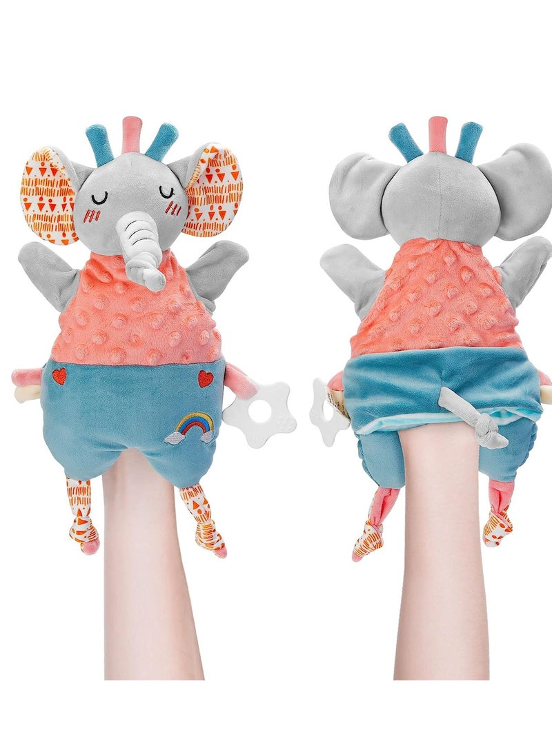 Soft Hand Puppet for Baby, Toddler Animal Plush Toy Includes Elephant, Newborn Activity  Education Learning Plush Toy, Birthday Gifts Baby Cuddly Toys 0 6 12 Months Washable