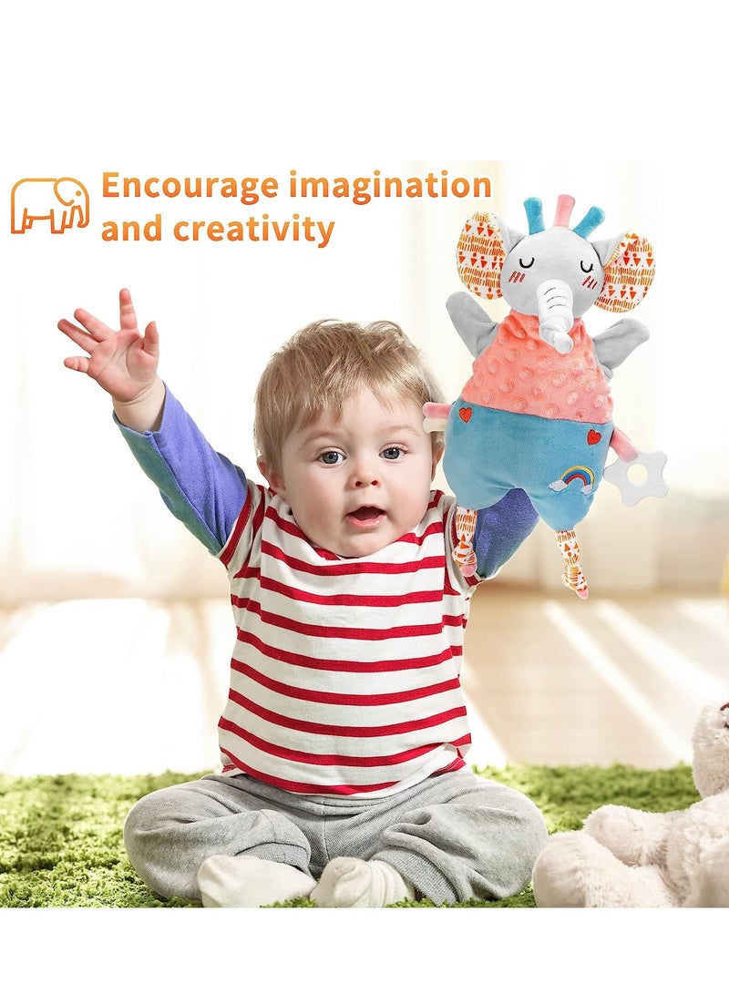 Soft Hand Puppet for Baby, Toddler Animal Plush Toy Includes Elephant, Newborn Activity  Education Learning Plush Toy, Birthday Gifts Baby Cuddly Toys 0 6 12 Months Washable
