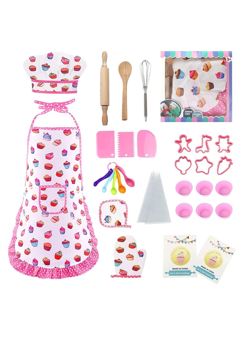 Baking Set for Kids 17Pcs Kitchens Accessories Toys Cooking Supplies Girls Boys Cooking Playset with Utensils Children Kitchen Utensils for Child Chefs