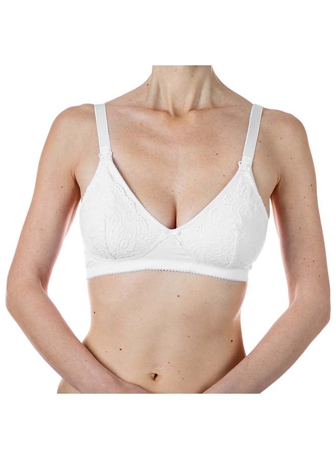 Cotton Stretch Nursing Bra 5D, White