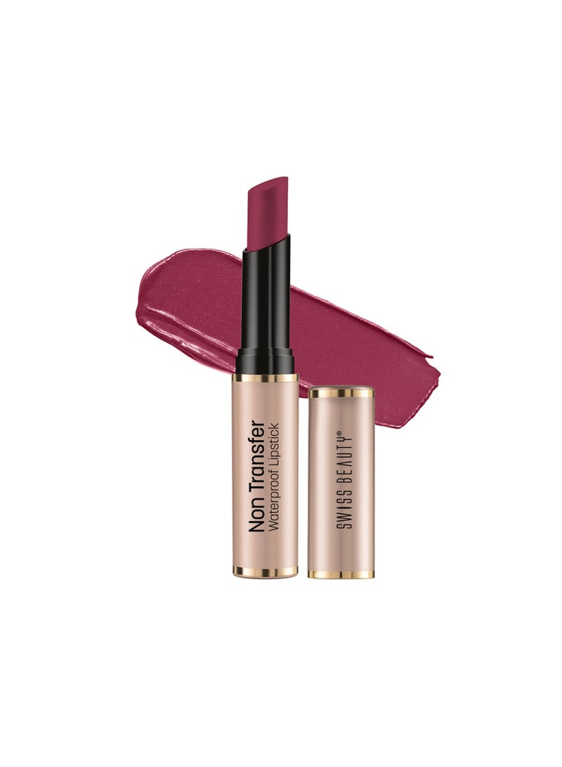 Swiss Beauty Non Transfer Waterproof Lipstick with Jojoba Seed Oil  Matte Finish  Long Lasting Highly Pigmented  Shade Cupid Pink 3gm