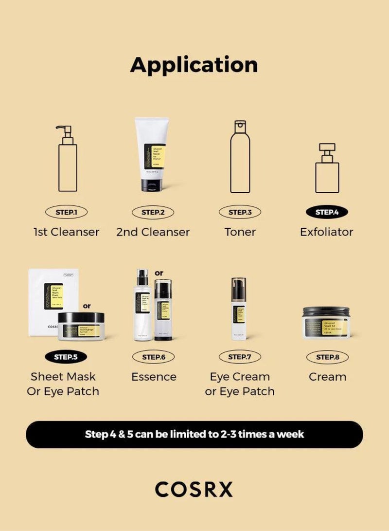 Optimal Snail-Powered Skincare Pack 5 & Face Massage Roller Advanced Snail 96 Mucin Power Essence, 92 All-in-One Cream, Peptide Eye Cream, Gel Cleanser, and Hydrogel Eye Patch 468.99ml