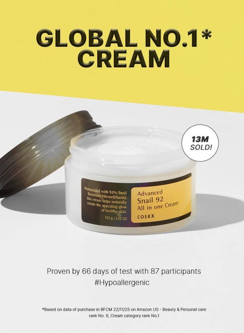 Optimal Snail-Powered Skincare Pack 5 & Face Massage Roller Advanced Snail 96 Mucin Power Essence, 92 All-in-One Cream, Peptide Eye Cream, Gel Cleanser, and Hydrogel Eye Patch 468.99ml