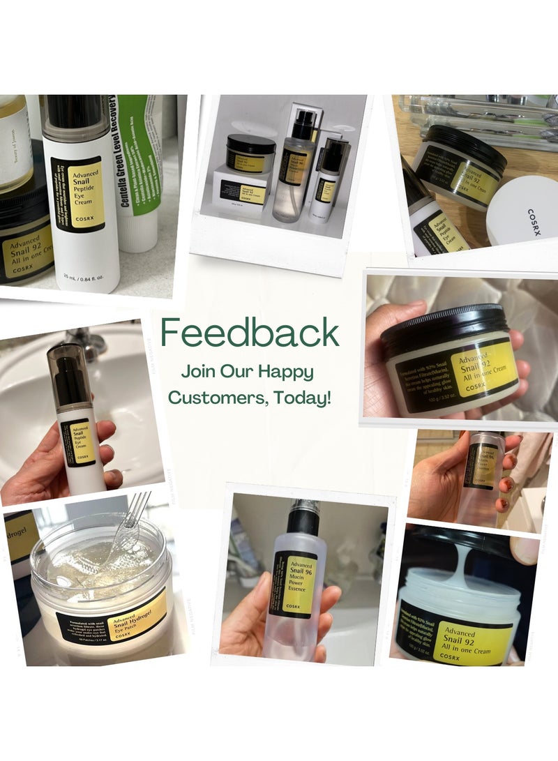 Optimal Snail-Powered Skincare Pack 5 & Face Massage Roller Advanced Snail 96 Mucin Power Essence, 92 All-in-One Cream, Peptide Eye Cream, Gel Cleanser, and Hydrogel Eye Patch 468.99ml