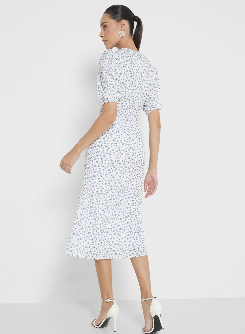 Ditsy Print Dress