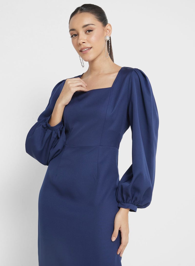 Puff Sleeve Shift Dress