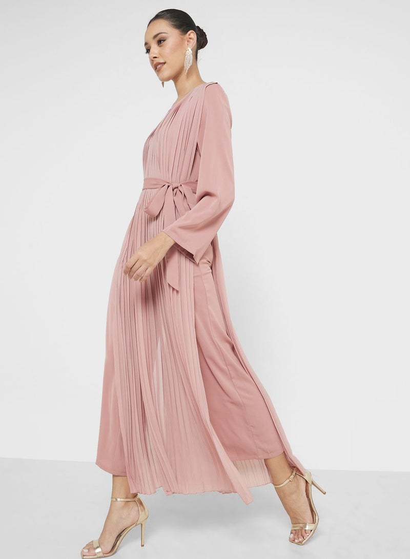 Pleated Dress With Pants