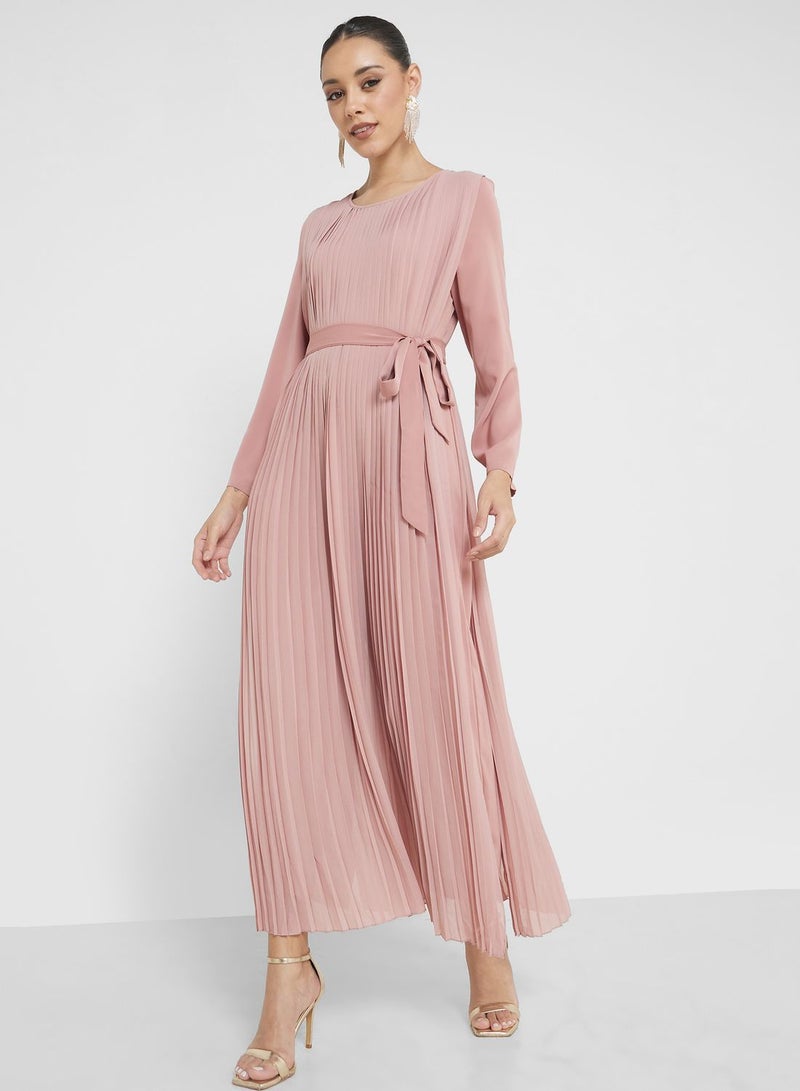 Pleated Dress With Pants