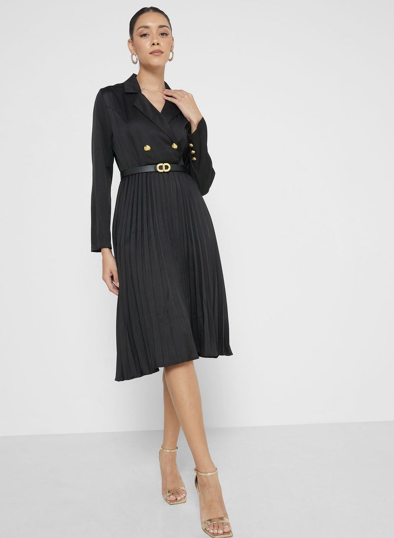 Blazer Dress With Pleats