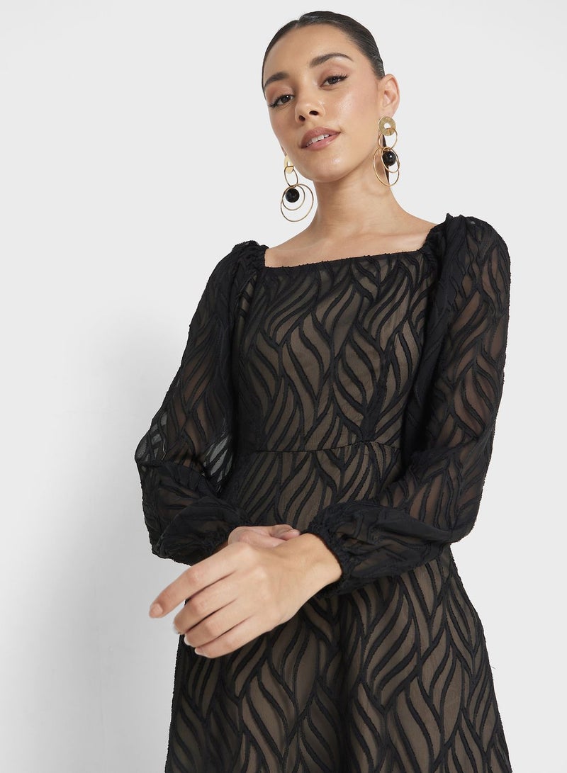 Puff Sleeve Lace Dress